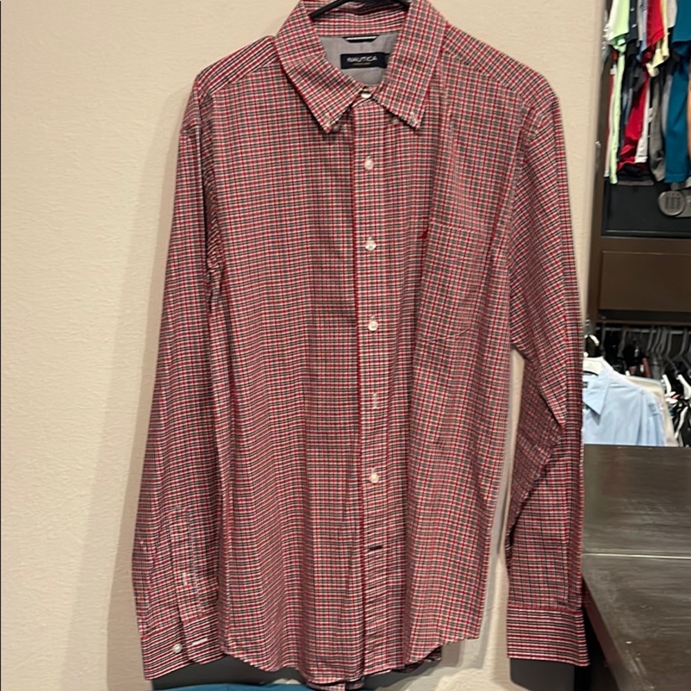 Nautica Red Mens Shirt